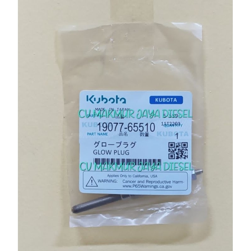 Glow Plug/Busi Pemanas MX5000/MX5100 19077-65510 Kubota
