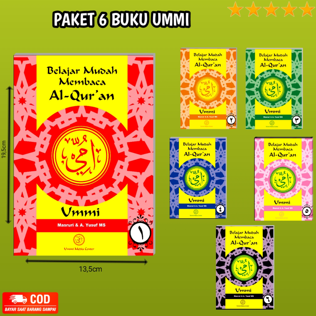 Paket 6 Buku Ummi - Metode Ummi Lengkap - Jilid 1-6 Belajar Membaca Al-Qur'an / M B
