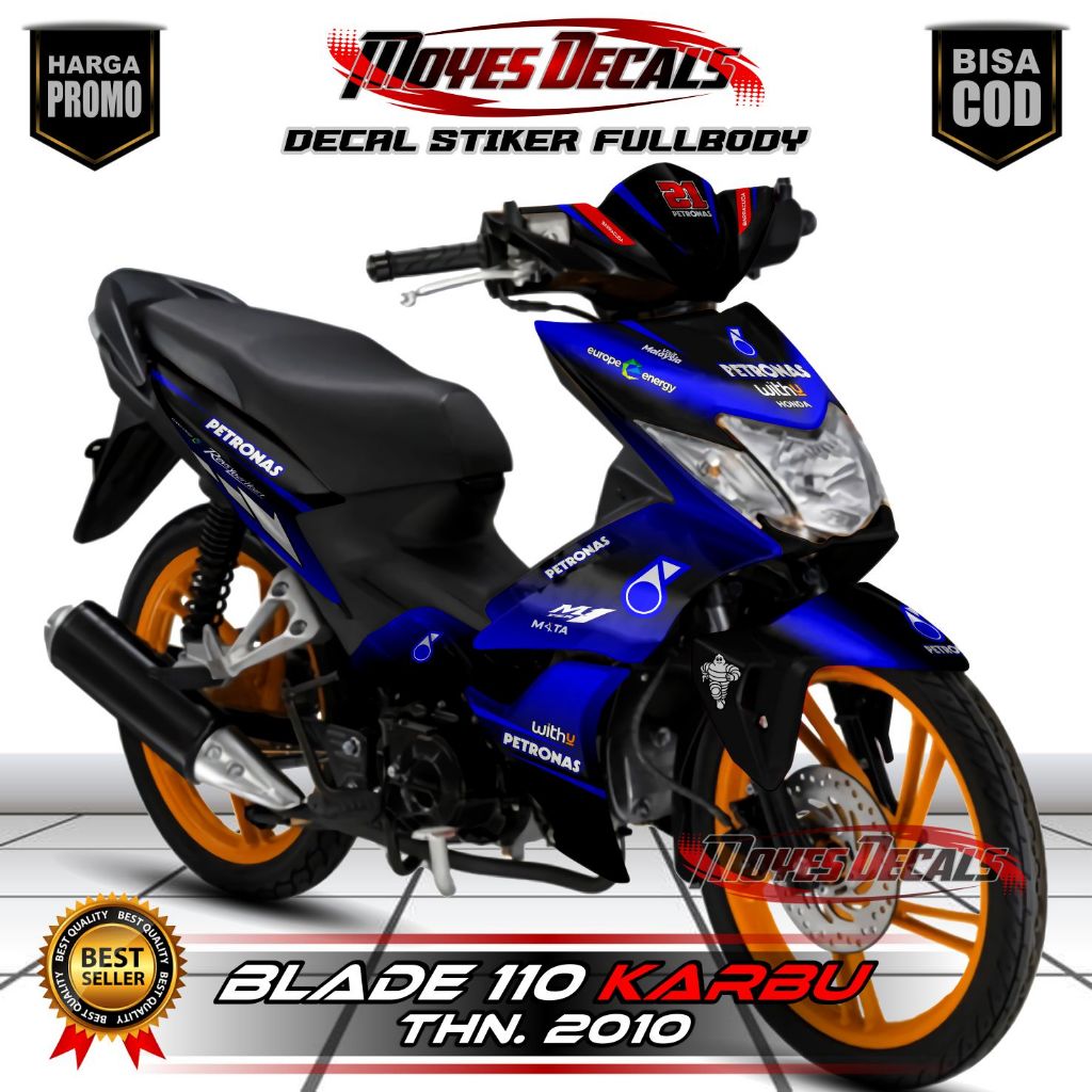 Decal Stiker Fullbody HONDA Blade 110 KARBU Motif Petronas Keren