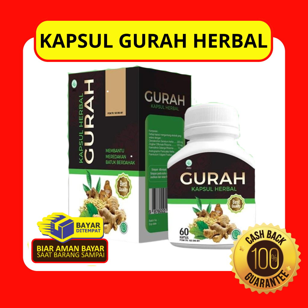 Gurah Bronfit Original Obat Herbal Kapsul Untuk Mengatasi Lendir, Dahak, Tenggorokan