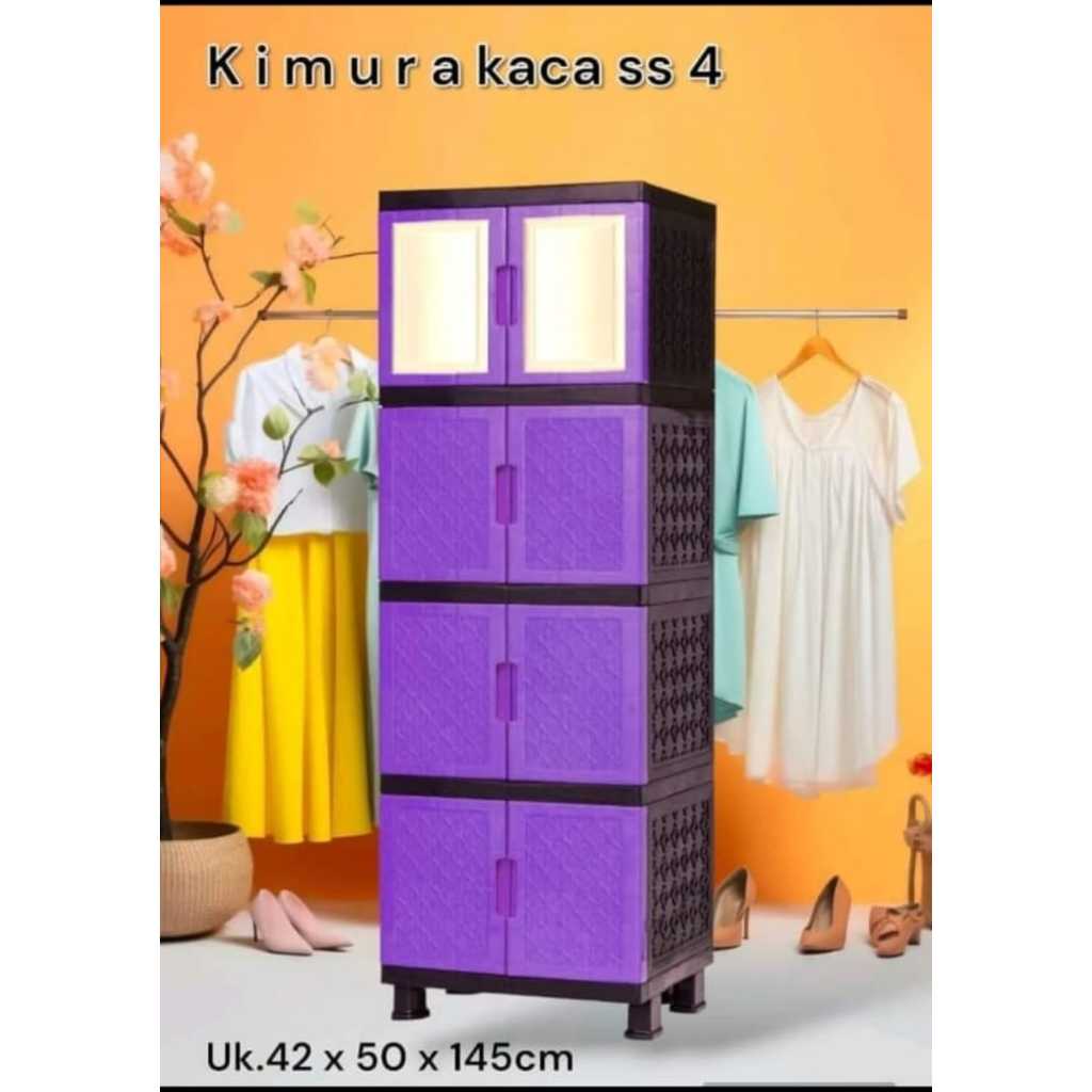 LEMARI PLASTIK KIMURA SUSUN 4 KACA 2