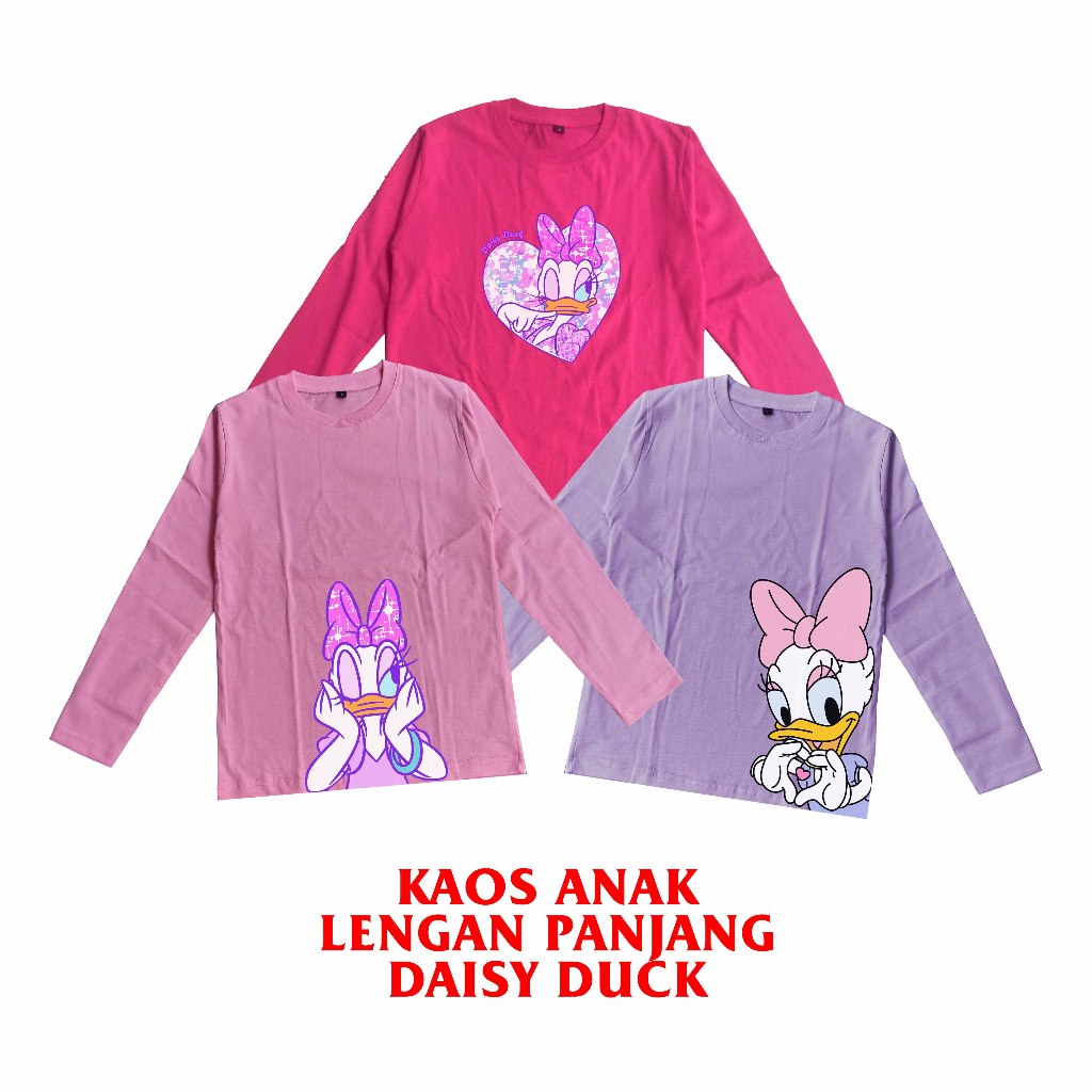 Kaos Anak Daisy Duck Donal Bebek Lengan Panjang