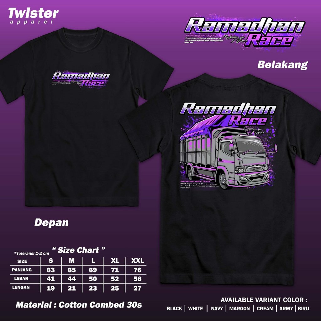 Kaos Ramadhan Race Truk Driver Muda Baju Ramadan Race Truck Balap Cotton Combed 30s - TWA3923