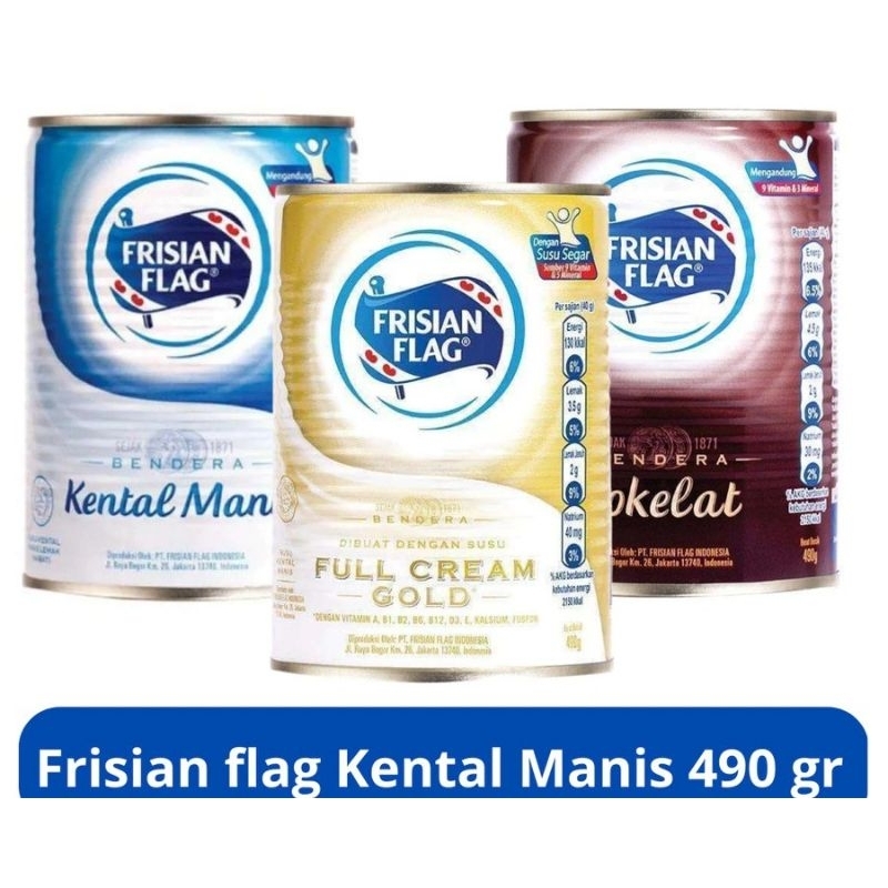 

Susu kental manis Frisian Flag kaleng besar 490gr coklat / Putih