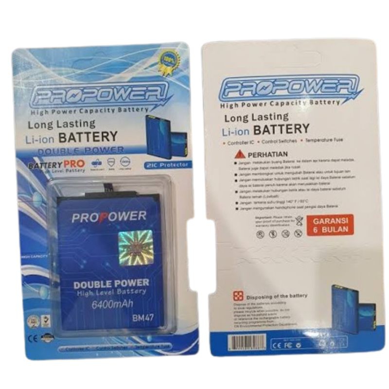 Baterai Batre Pro Power BM47 Redmi 4X / 3S / 3 / Baterai Batre Double Power Pro Power BM47 6400 mAh