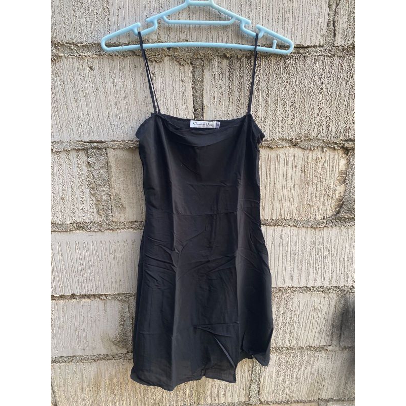 dress cantik christian dior hitam