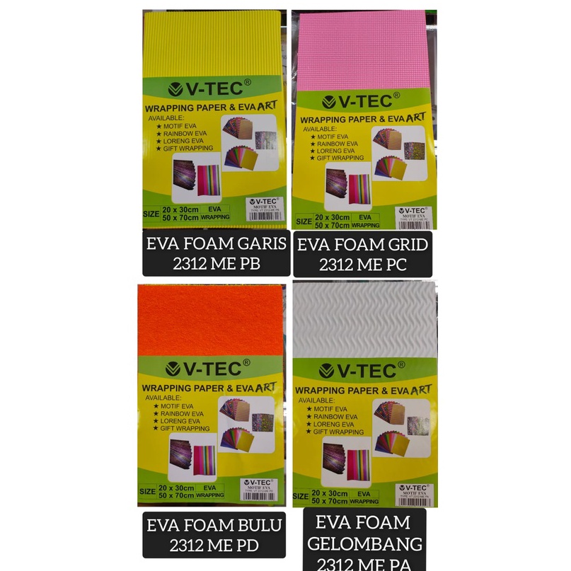 

Stok Banyak eva foam a4 isi 8 atau 12 beda2 isi lembar bulu garis panjang grid gelombang rainbow A9I