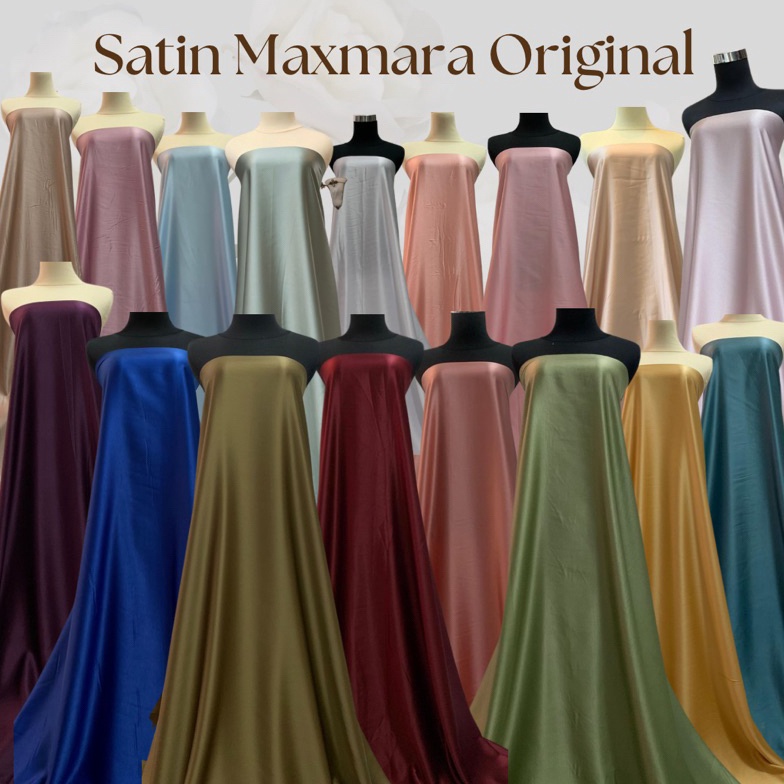 44 Promo  Kain Satin Saten Silk Lux Pure Original Bahan Maxxmara Maxmaraa Meteran Mewah Warna Ungu T
