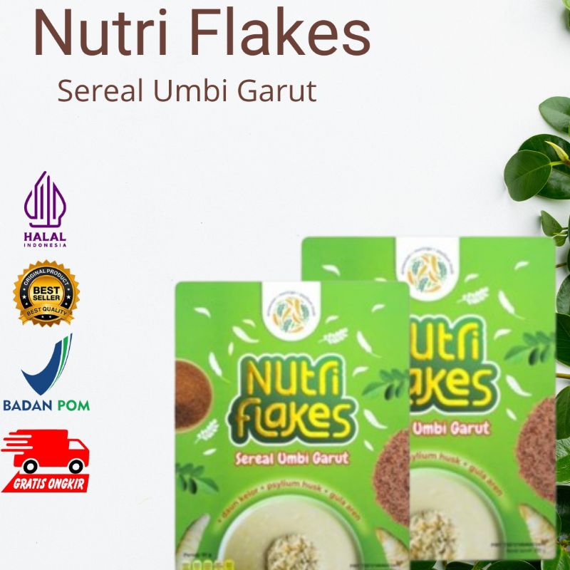 

NUTRIFLAKES | SEREAL SEHAT ATASI ASAM LAMBUNG | UMBI GARUT, MORINGA, & SUSU ETAWA | 100% ALAMI / UMBI GARUT / DAUN KELOR / SUSU KAMBING ETAWA / OAT / MAKANAN SEHAT/ NUTRI FLAKES