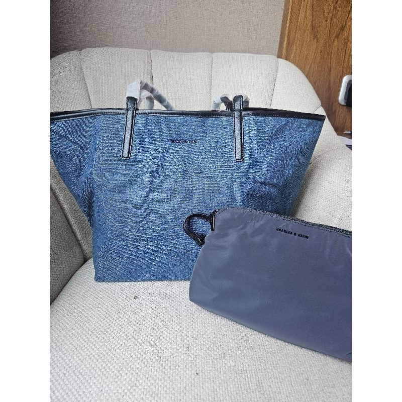 Tas Wanita Tote Bag Charles and Keith CK Denim Original