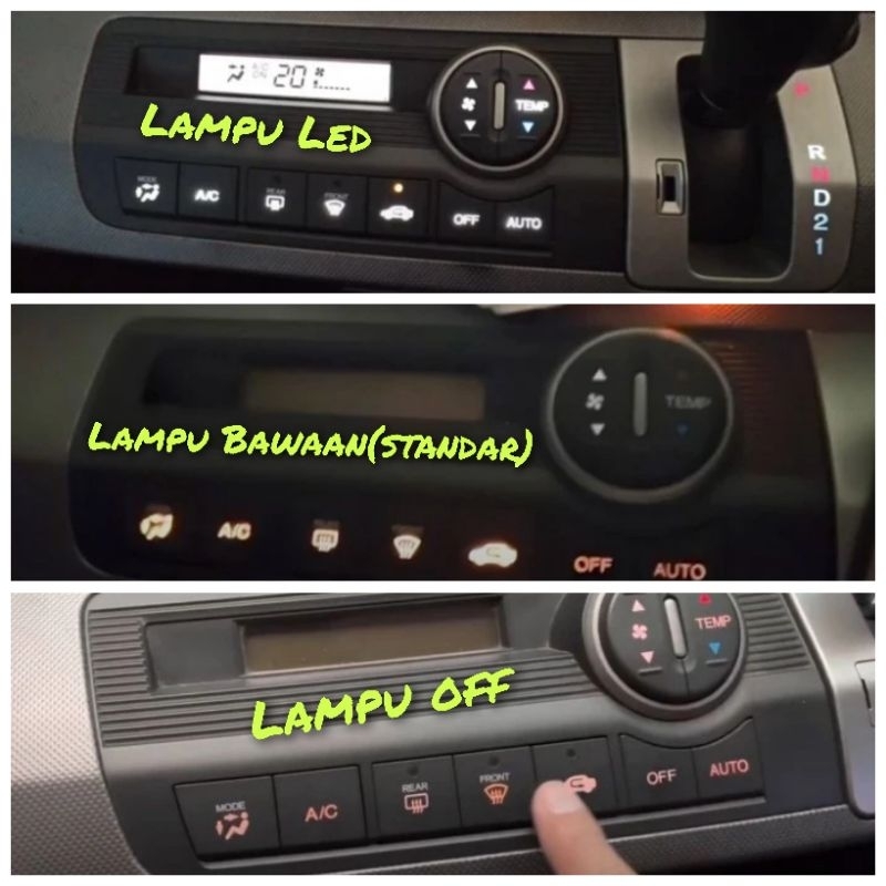 LAMPU LED DASBOARD TOMBOL PANEL AC HONDA FREED