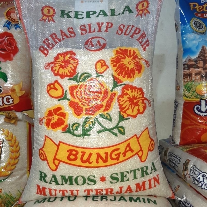 

BERAS CAP BUNGA 5 LITER PULEN SEDANG.