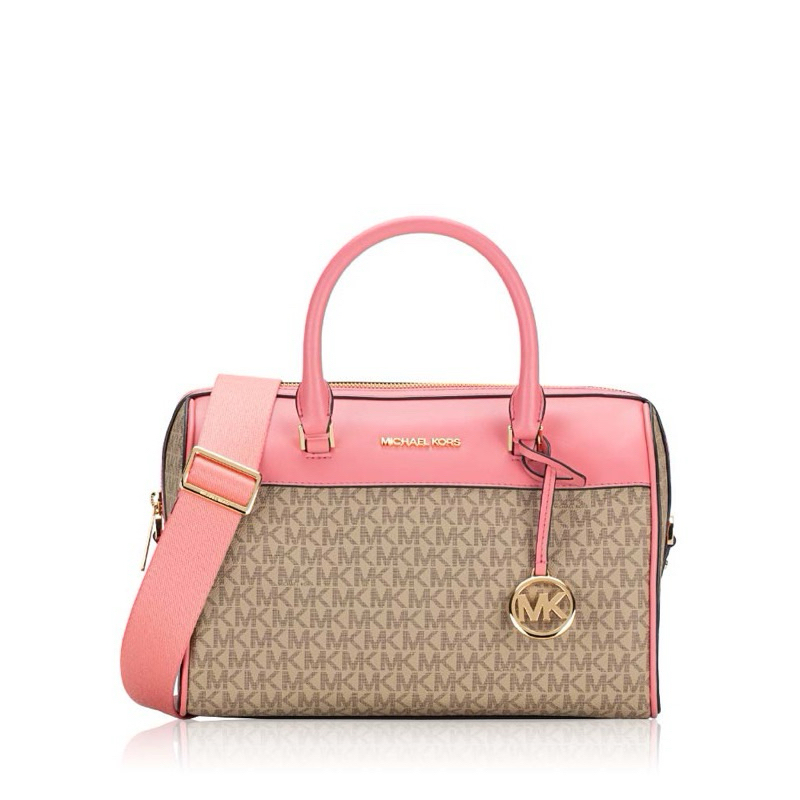 MK Signature Travel Medium Duffle Satchel Tea Rose