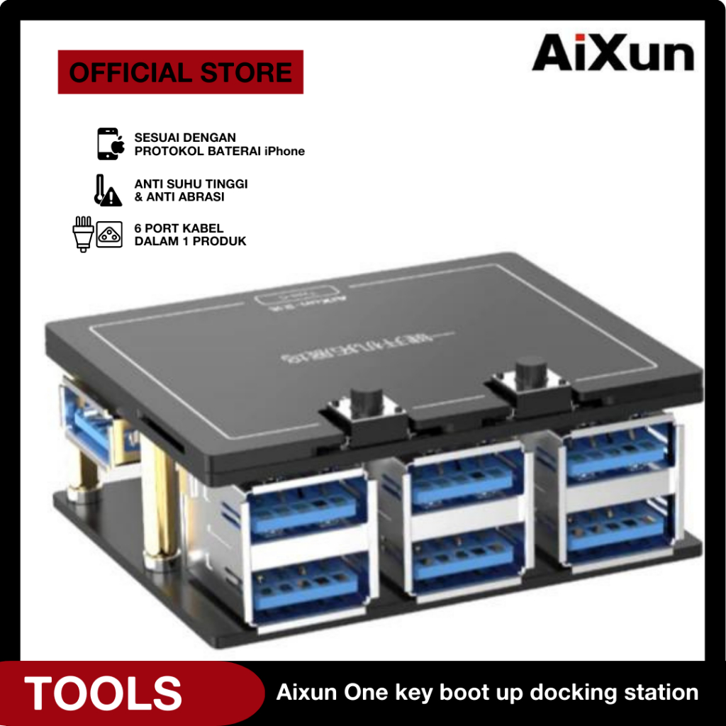 Aixun P2408S One Key Boot Up Docking Station with Six HUB Ports for iPhone Battery /  Aixun One Key 