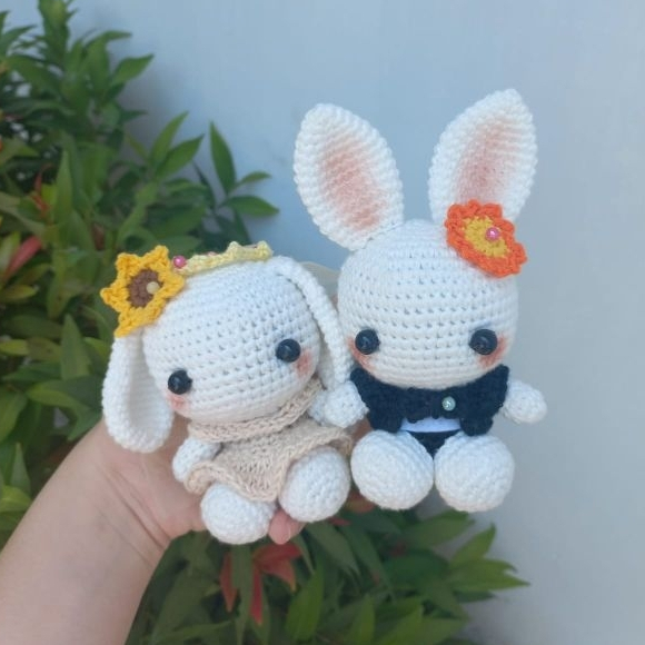 CUSTOM BUNNY WEDDING AMIGURUMI/BONEKA RAJUT WEDDING CUSTOM