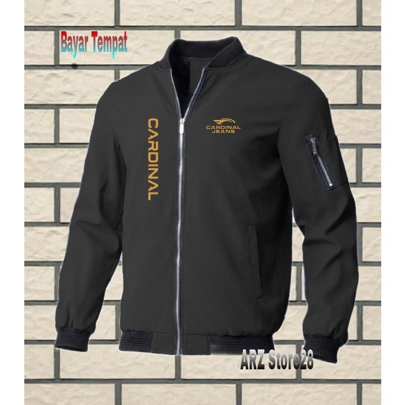 Terlaris  Free Jaket Prasut Bomber Text Gold  Cardinal Jeans Kirka Sweater Distro Terbaru Jaket Bomb