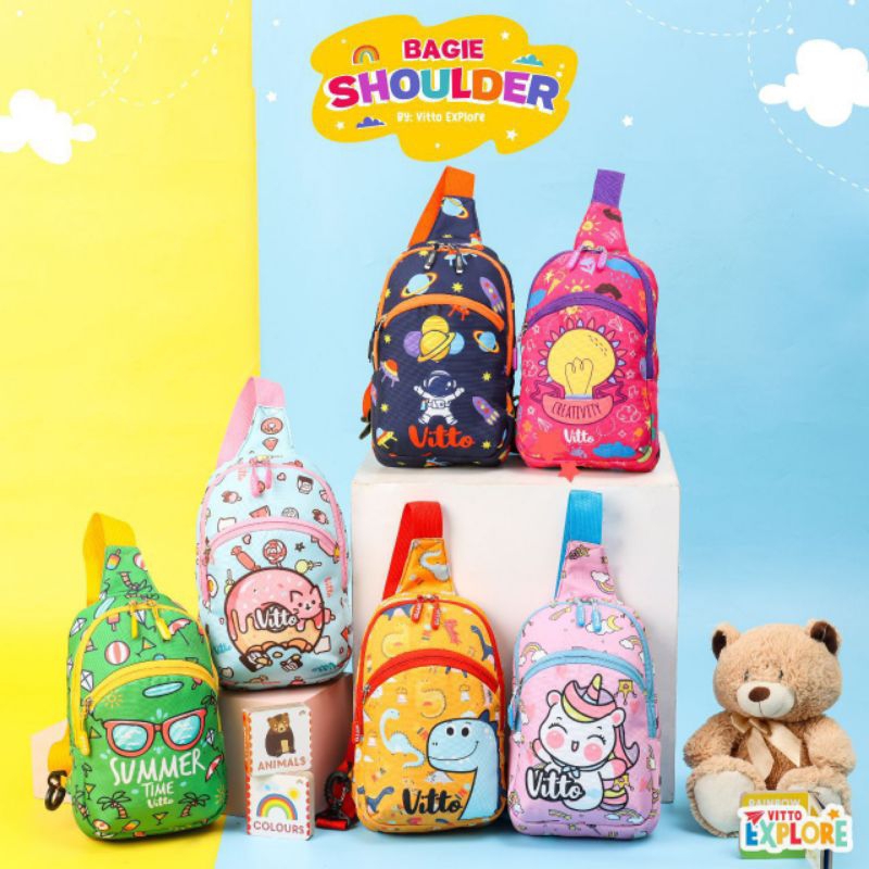 [ BAGIE SHOULDER BAG ] By Vitto tas anak jalan tempat perlengkapan  anak toko tas anak vitto koleksi