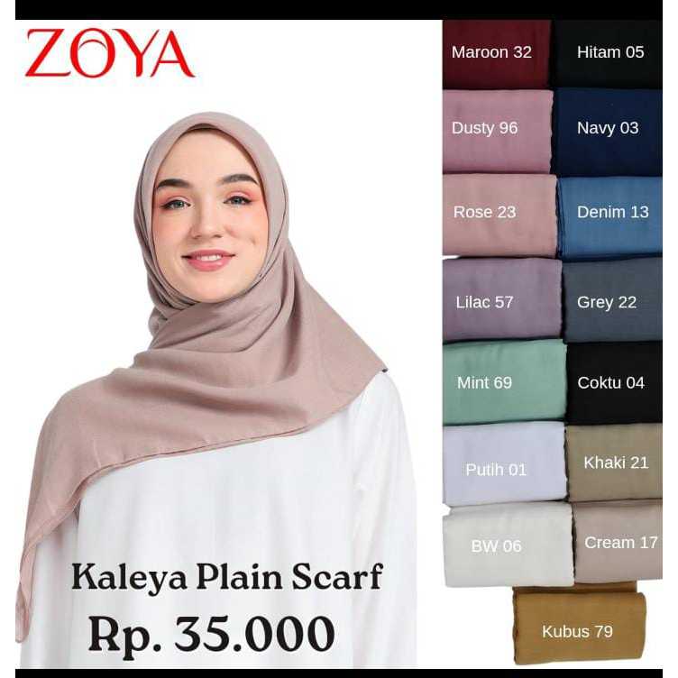 ZOYA NEW KALEYA SCARF SEGI EMPAT POLOS