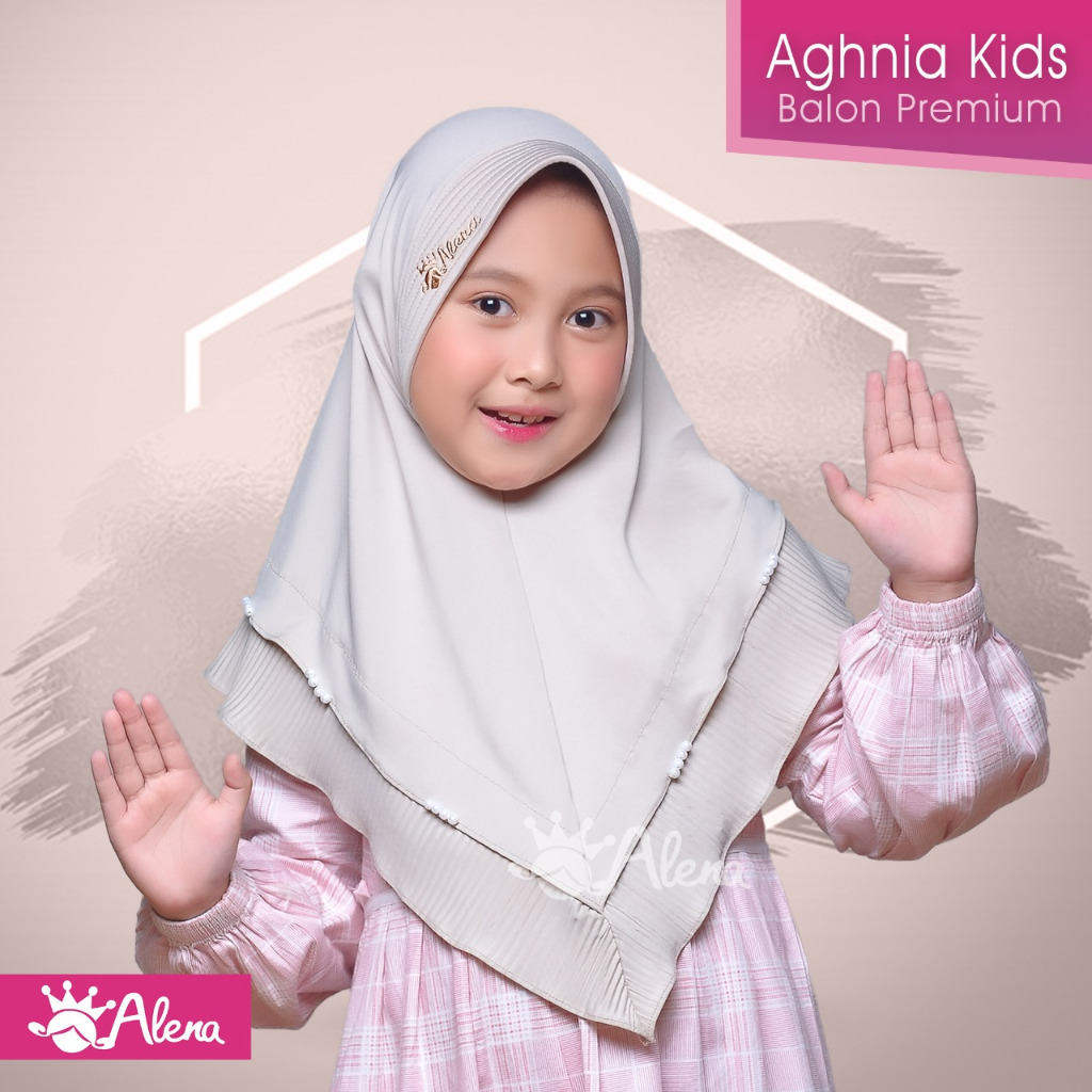 HIJAB AGHNIA KIDS ORIGINAL BY ALENA  /HIJAB JERSEY PREMIUM /JILBAB ANAK TANGGUNG REMPEL/BERGO INSTAN