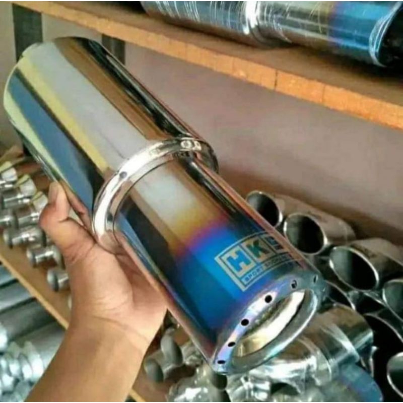 Suara bass adem knalpot mobil racing Hks gronel stainless sangat cocok untuk semua tipe mobil solar 