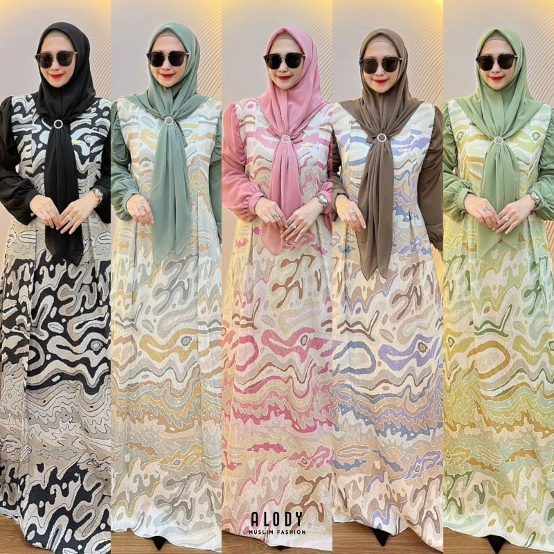 YOLANDA SET HIJAB VOL 4 DRESS GAMIS WANITA BY ALODY