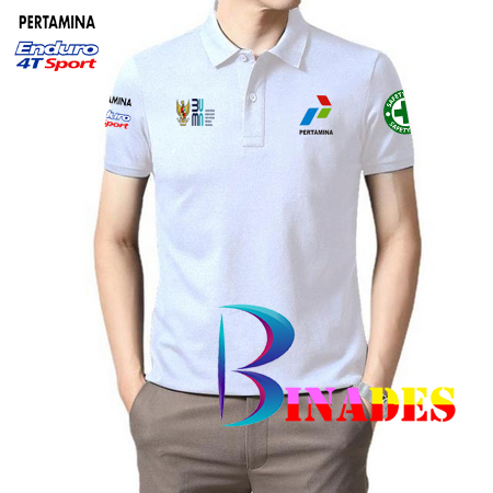 Jual BAJU kerah model polo Dada LOGO PERTAMINA-BUMN lengan PERTAMINA ENDURO 4T SPORT - BINADES
