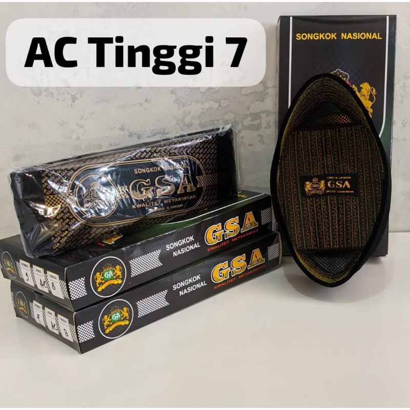 Songkok peci kopiah AC GSA tinggi 7/ Songkok hitam/ peci hitam