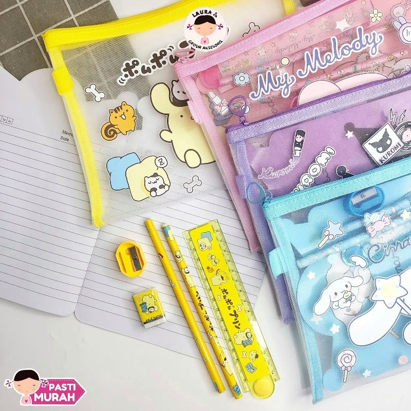 

Alat Tulis Set Pouch Sanrio Stationery Pensil Penggaris