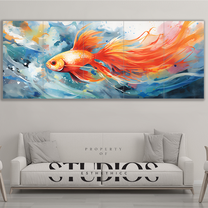 #BIGART36 WALL DECOR IKAN CUPANG KOI EMAS KOKI BUNTAL HEWAN BINATANG LAUT ANIMAL AIR TAWAR KANTOR JE