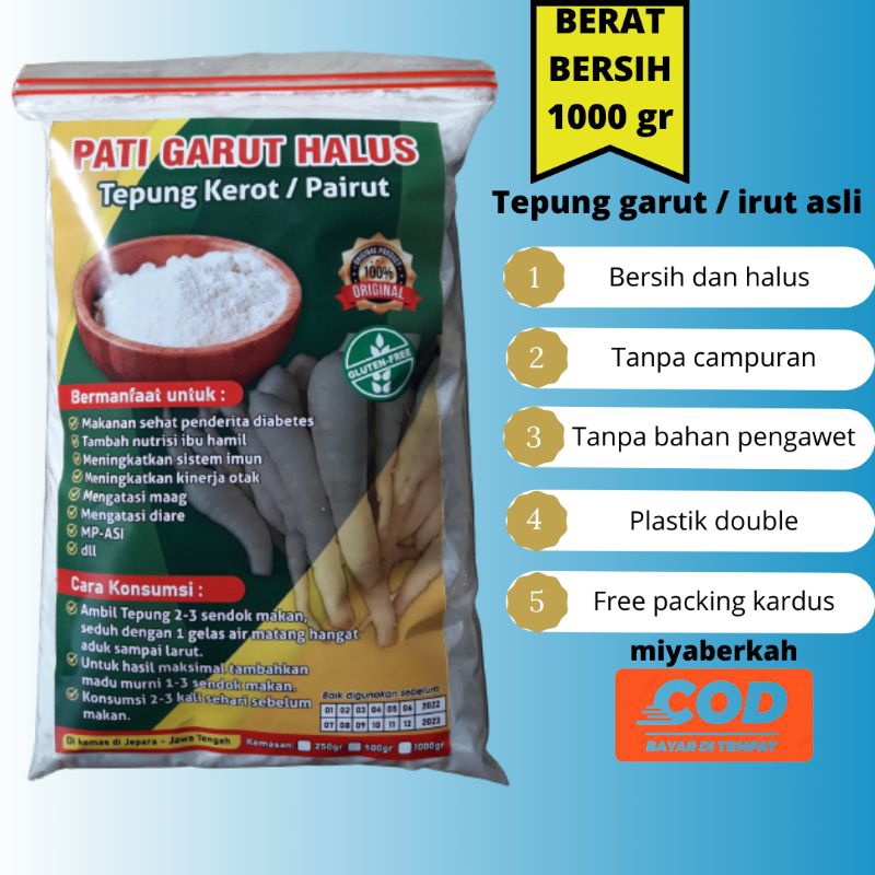 

Pati garut asli 1kg untuk obat asam lambung maag alami tepung angkrik irut arrowroot