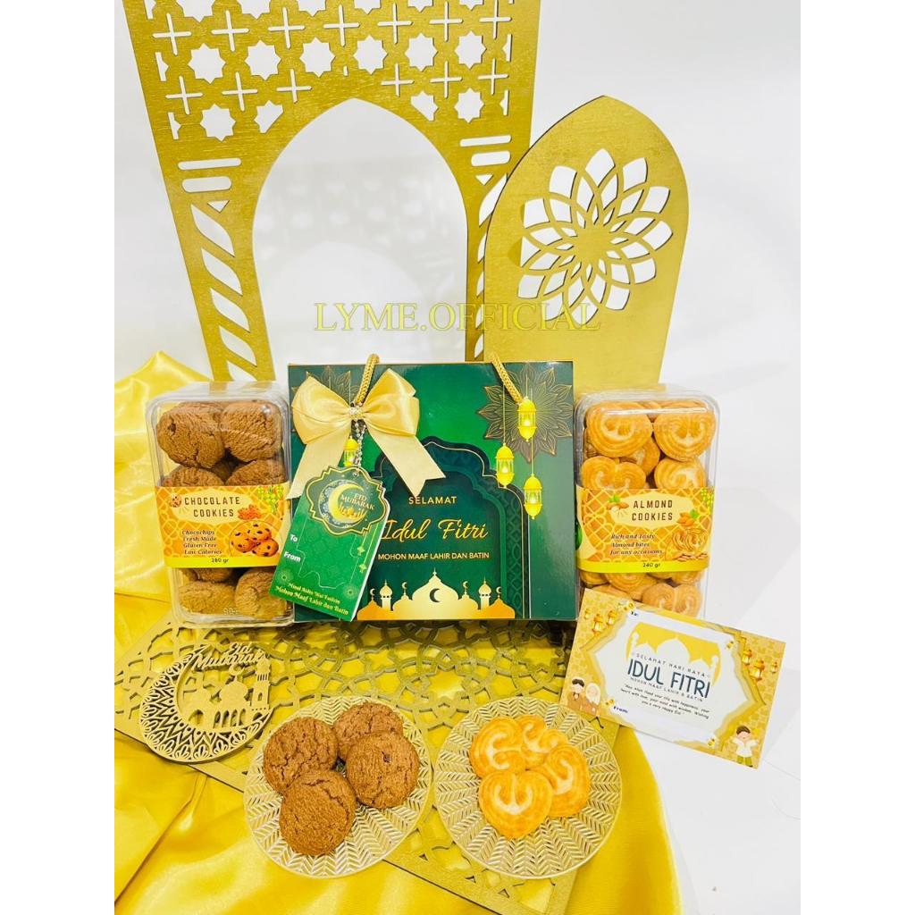 

READY HAMPERS LEBARAN ISI 2 BOX SLIDING / PREMIUM HAMPERS / EID MUBARAK 2025 / ISI COOKIES PREMIUM!!