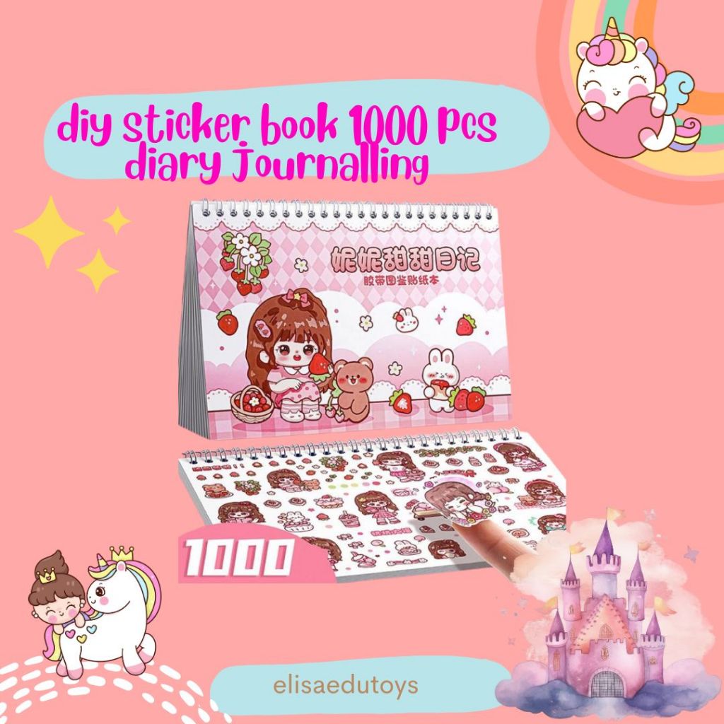 

diy sticker book 1000 pcs diary journalling buku stiker