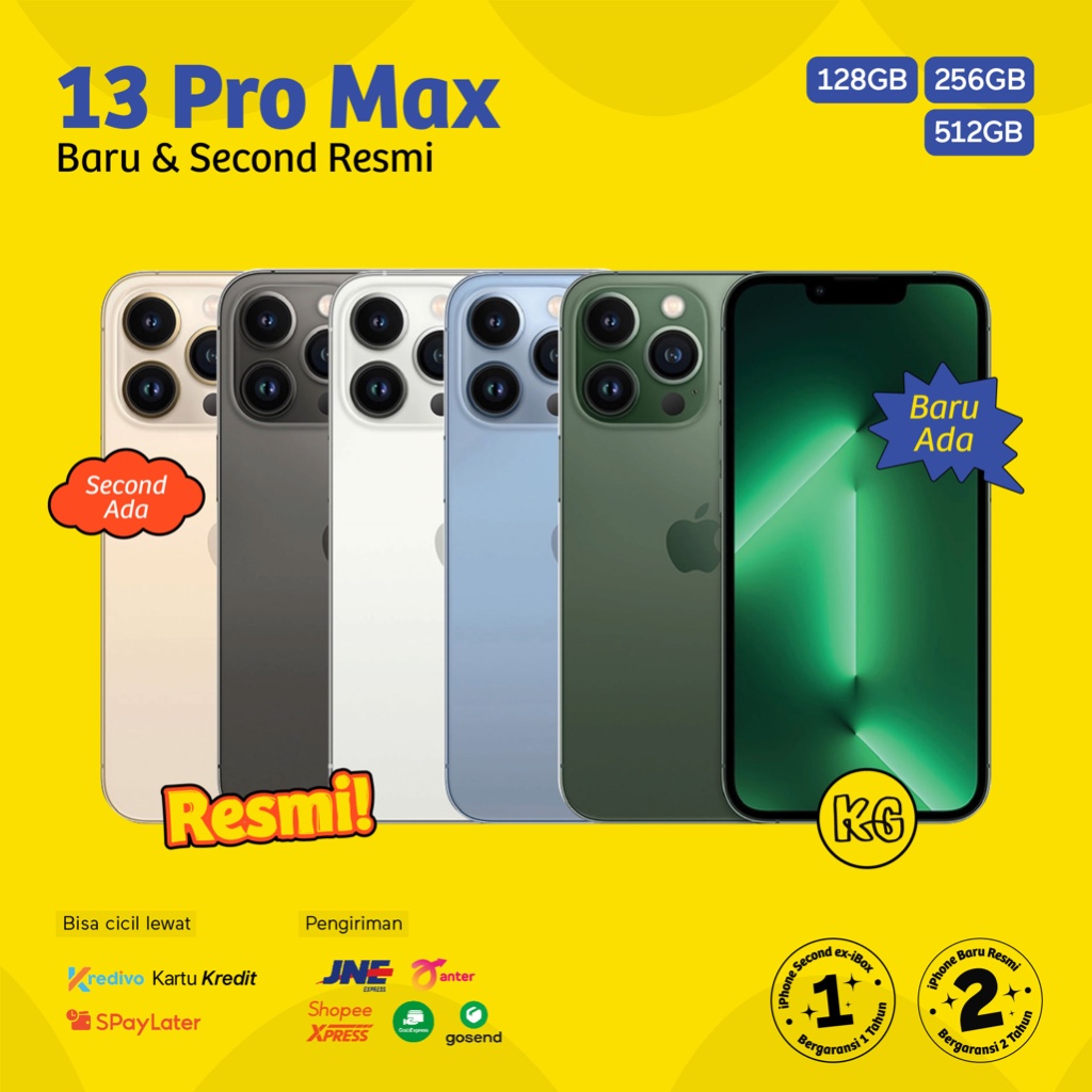 iPhone 13 Pro Max Second Seken iBox | New Baru Garansi Resmi 128GB 256GB 512GB Sierra Blue Alpine Green Graphite Silver Gold Kamar Gadget