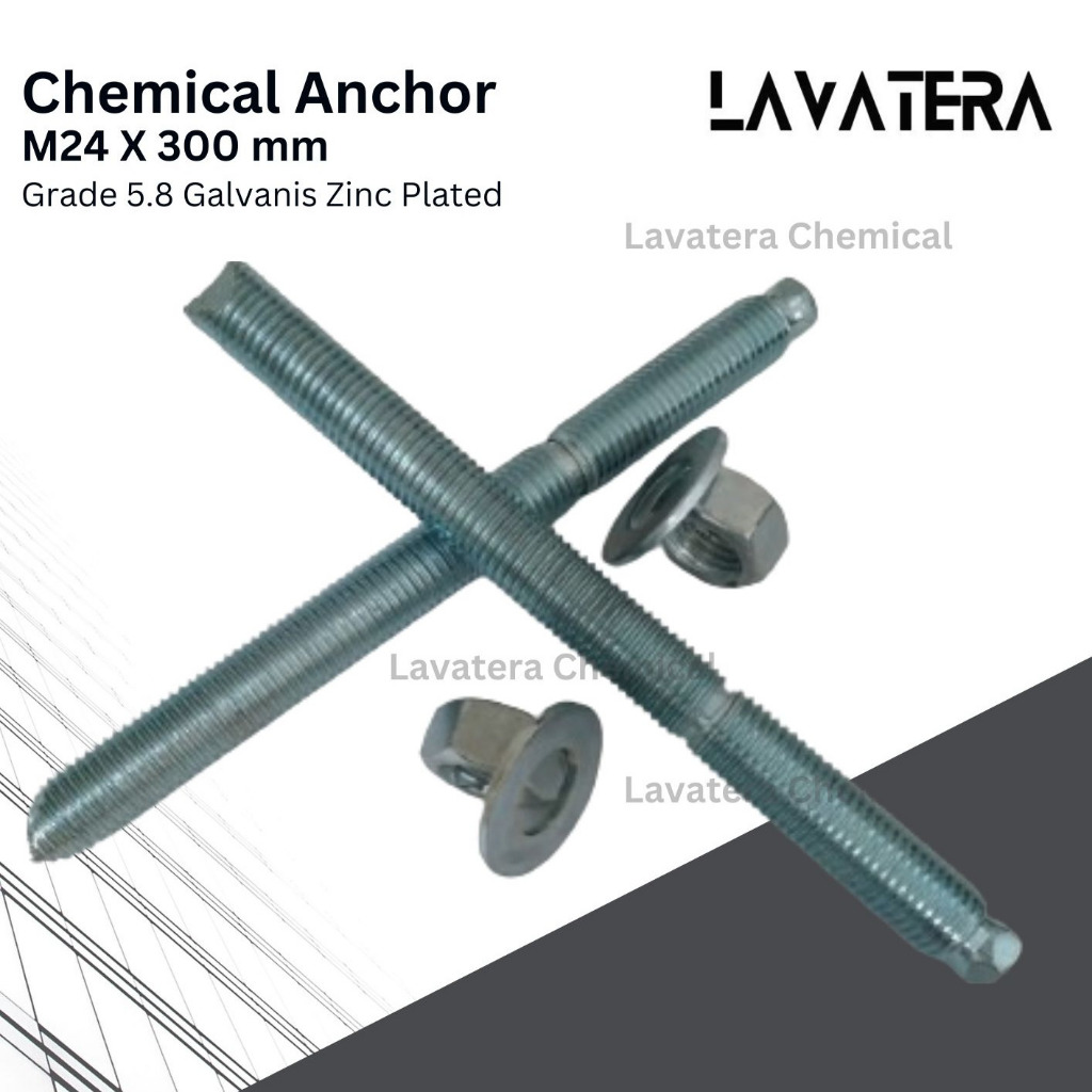 CHEMICAL ANCHOR ANGKUR STUD BOLT M24 X 300 GRADE 5.8