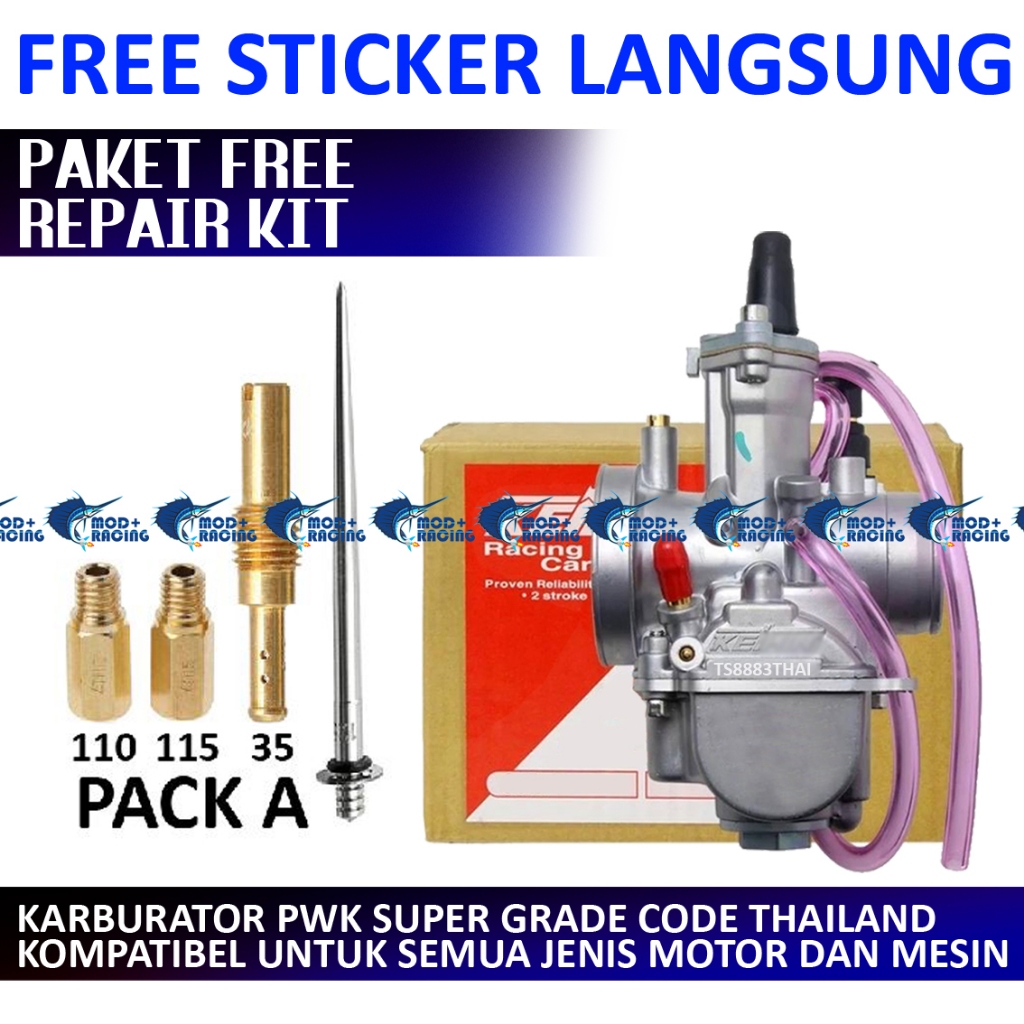 (COD) KARBURATOR PWK FULLSET REPAIR KIT 24 26 28 30 32 34 KARBU KR LENGKAP PJ MJ KARET PE SMASH SHOG