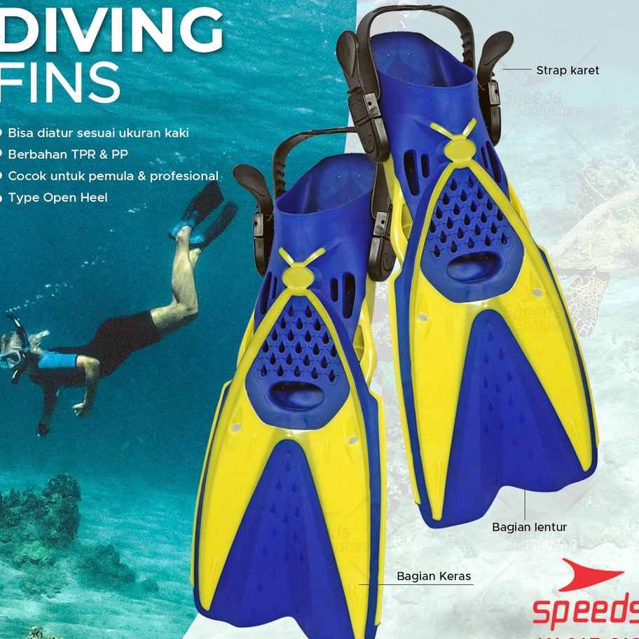 Promo Flash SPEEDS Kaki Katak Snorkeling Fins Kaki Katak Fins Renang Fins Diving 17612