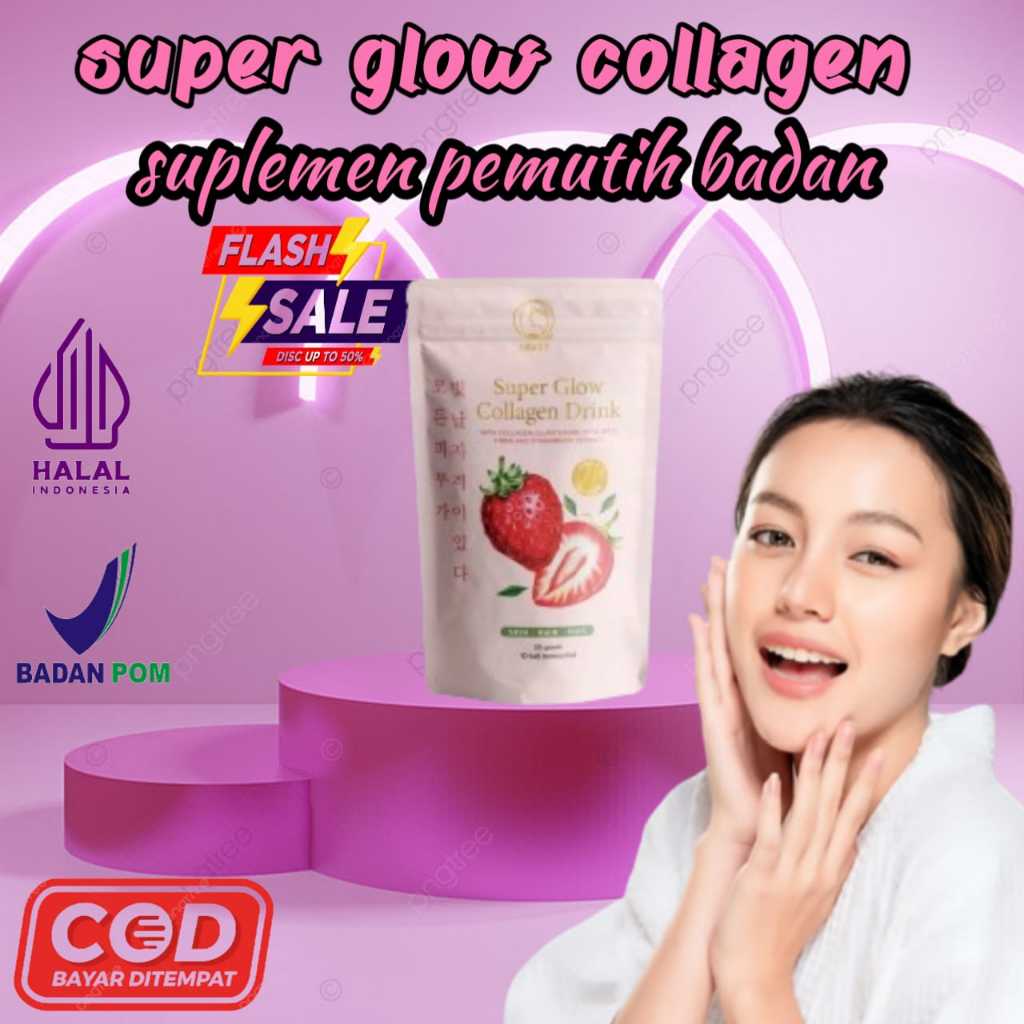 Collagen Drink Qelsea Beauty | Super Glow Collagen Drink Minuman Pemutih Badan Cepat Permanen | Supl