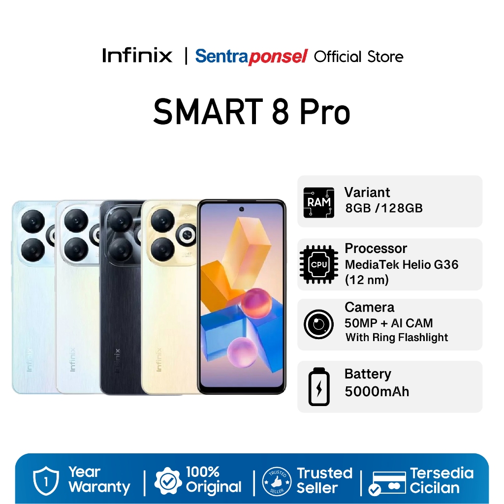 Handphone Infinix SMART 8 Pro NFC