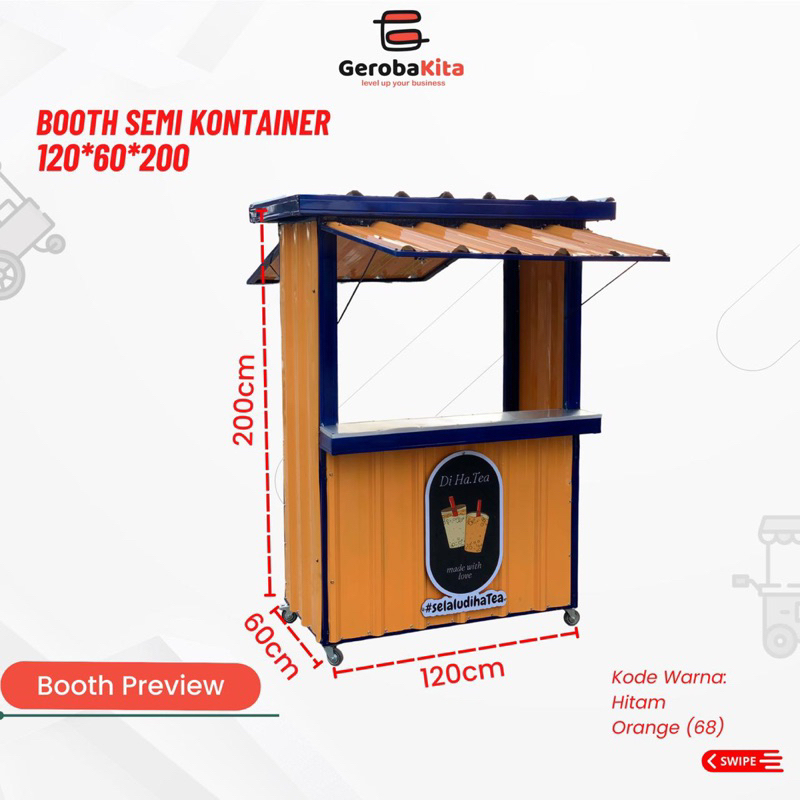 Booth Semi Container 120x60x200 Minuman