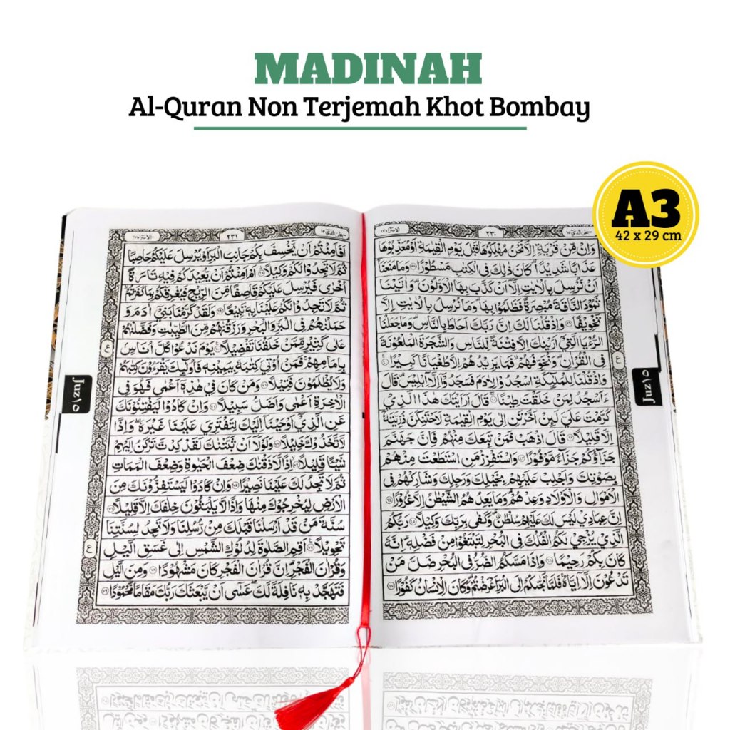 Al Quran Madinah Non Terjemah, Quran Tanpa Terjemahan, Quran Besar A3