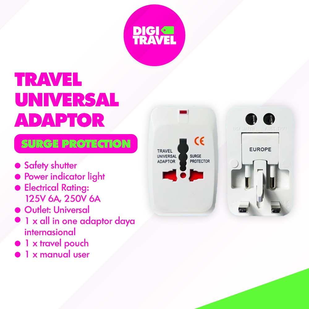 Adaptor Charger | Adaptor Universal 2 USB Charger Travel Adaptor | Adapter Travel | DIGITRAVEL Adapt