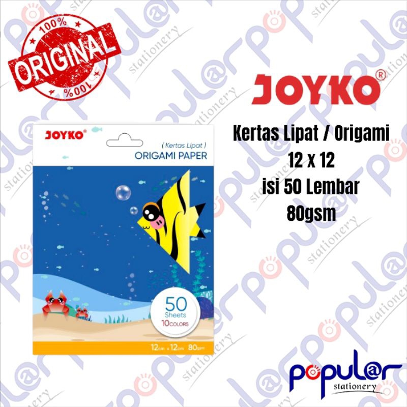 

Kertas Lipat / Origami Joyko 12 x 12 isi 50 Lembar