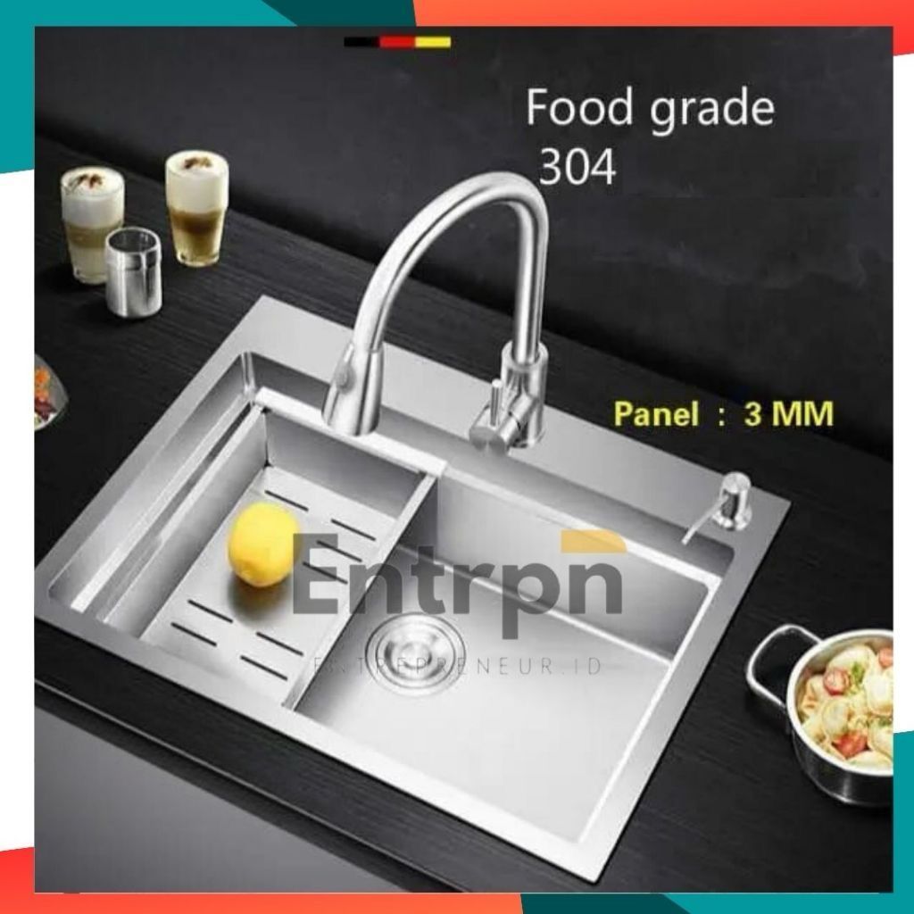 INOBE PROMO SINK CUCI PIRING WASTAFEL DAPUR MURAH GLOSSY UKURAN 52X43 CM