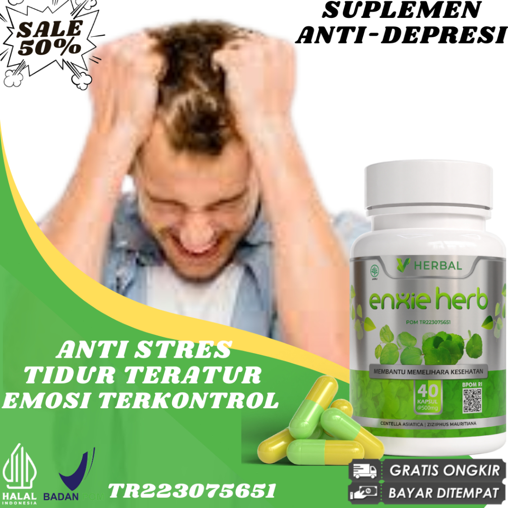 

ENXIE HERB ORIGINAL HERBAL OBAT STRES DEPRESI CEMAS ANXIETY GELISAH GANGGUAN TIDUR INSOMNIA PROMO