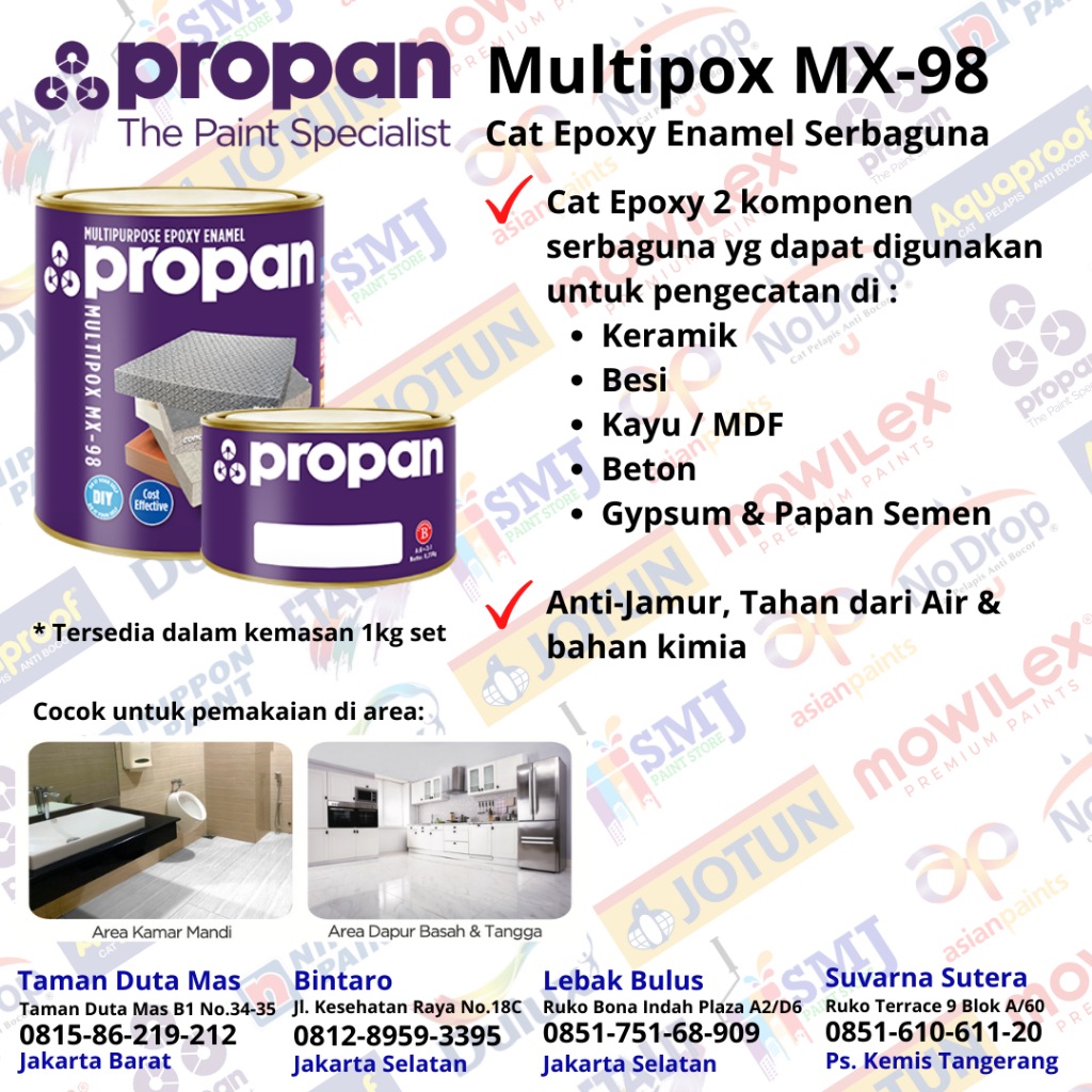 CAT LANTAI KERAMIK SERBA GUNA EPOXY PROPAN MULTIPOX 1 LITER SET