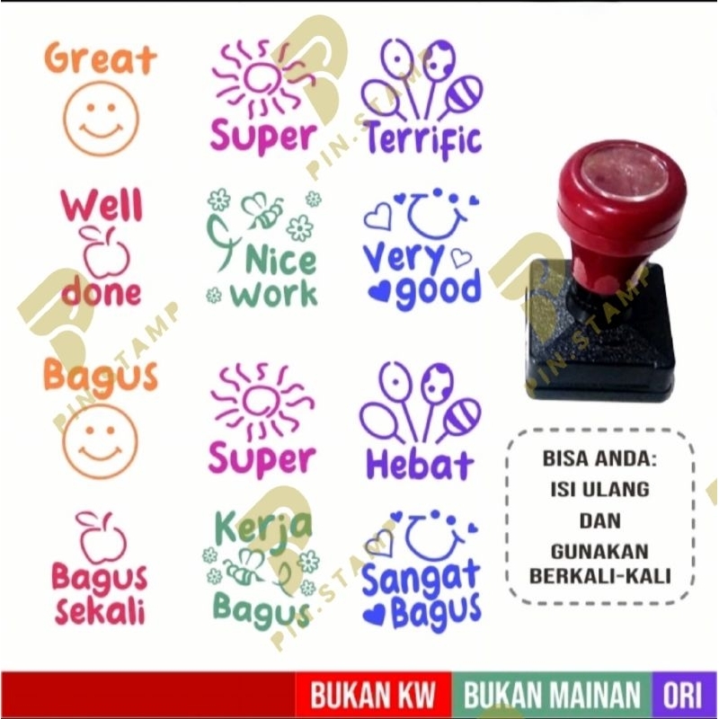 

Stempel Reward Kata Penilaian Guru PAUD, TK, SD