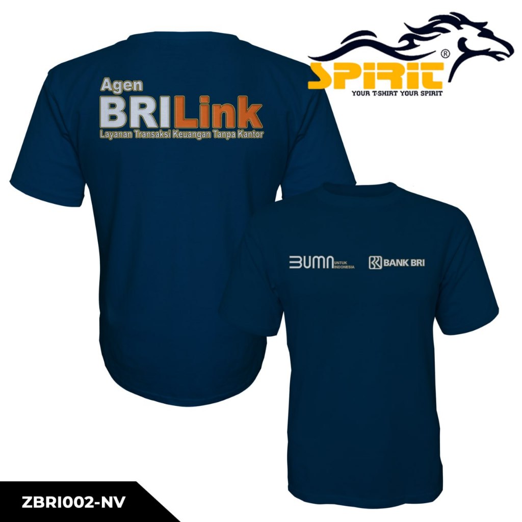 Baju Kaos Agen Brilink BUMN Tshirt Brilink Katun 24s Distro Premium Lengan Pendek All Size Jumbo