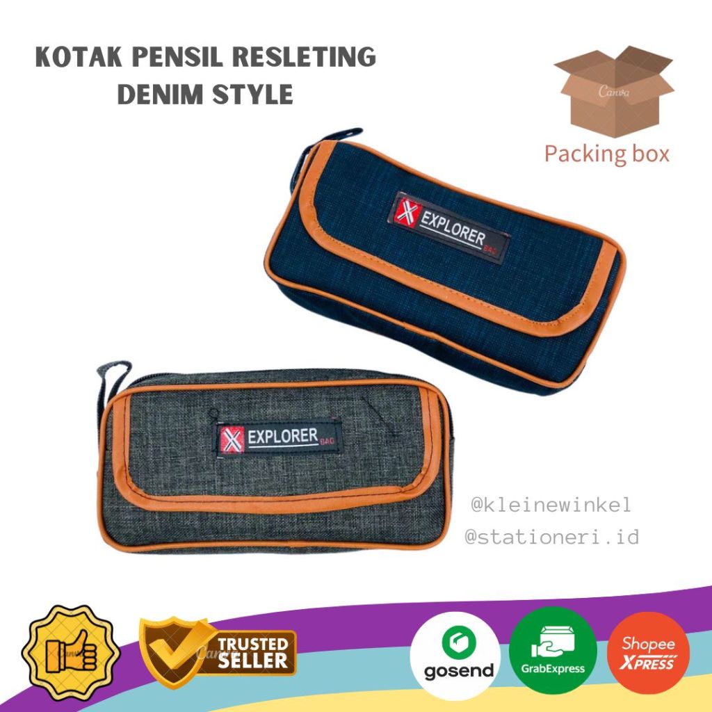 

Kotak Pensil Kain Resleting Denim Style [ 1 PCS ]