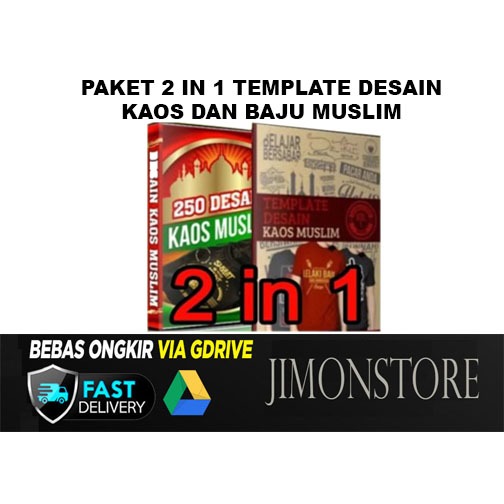 Paket 2 in 1 Template Desain Kaos Muslim dan Baju Muslim Hand Lettering Usaha Design Percetakan