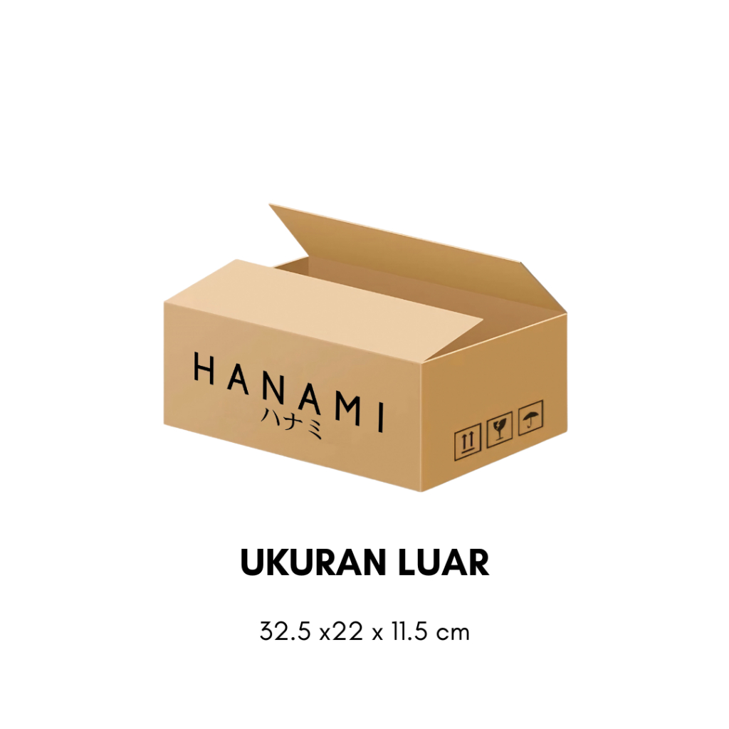 

HANAMI Kardus Packaging Dus Box Ukuran 32.5 X 22 X 11.5 Cm DUSHNM32